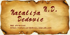 Natalija Dedović vizit kartica